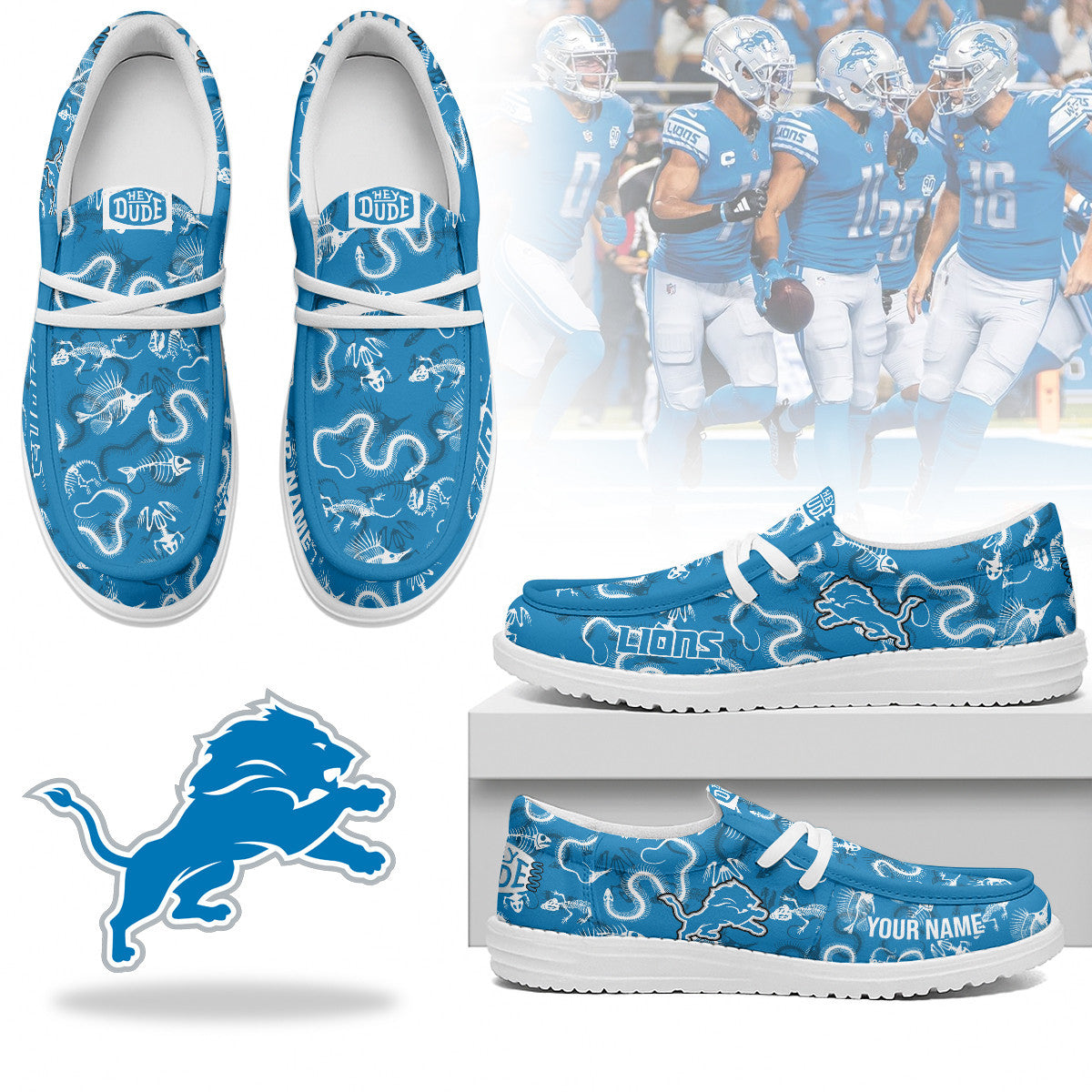Men's Detroit Lions Halloween Hey Dude Shoes