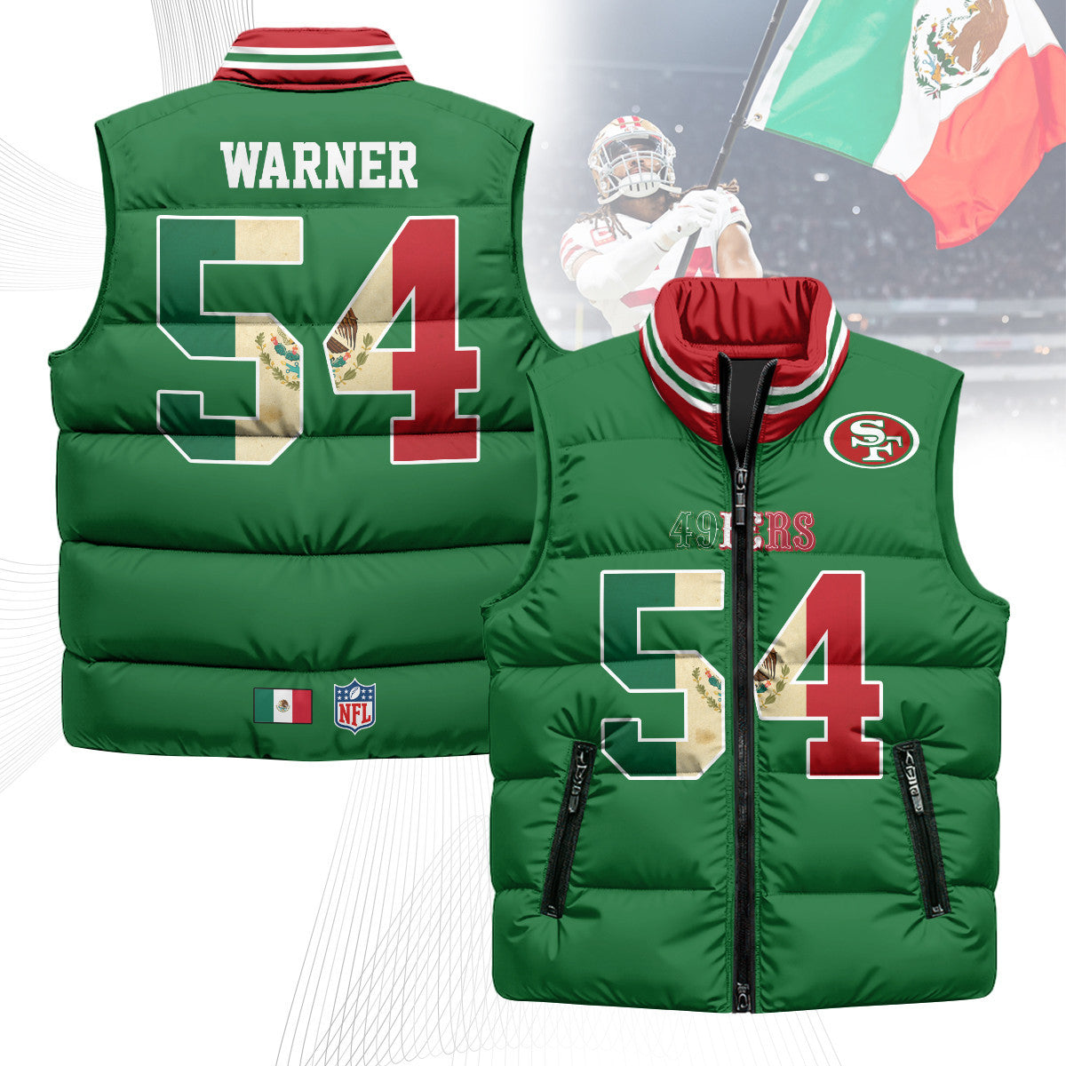San Francisco 49ers Mexico Puffer Vest