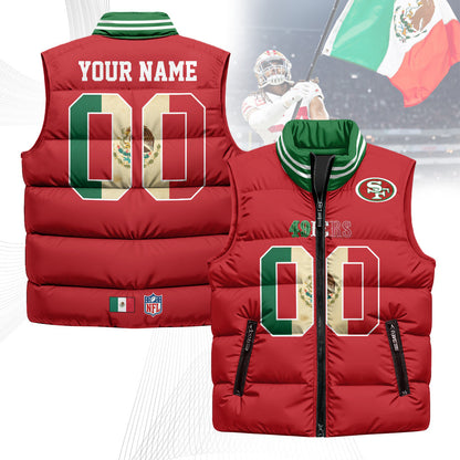 Custom San Francisco 49ers Mexico Puffer Vest