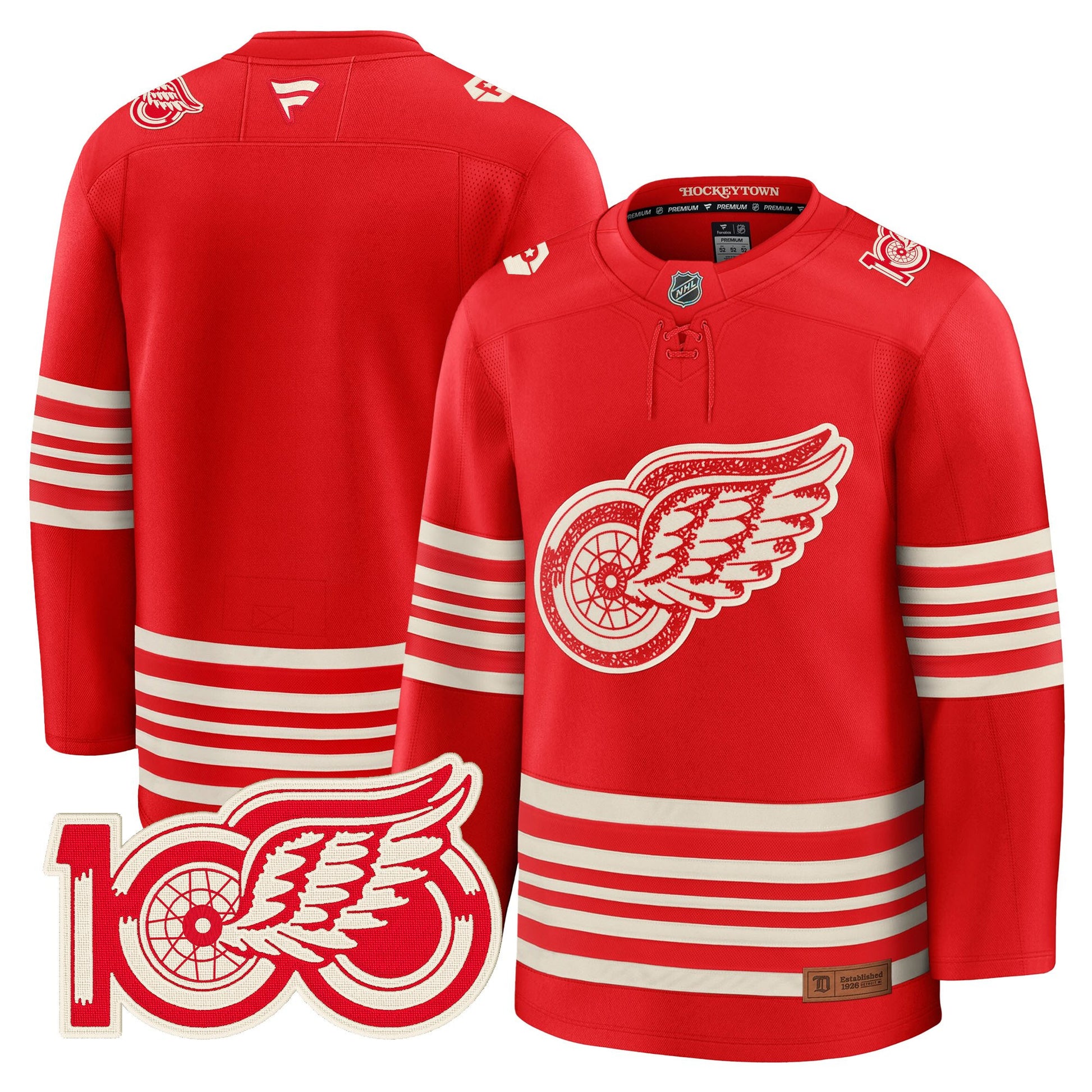 Detroit Red Wings Centennial Season Premium Jersey - All Stitched