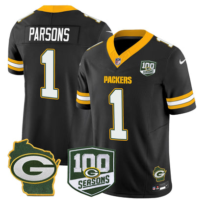 Men's Green Bay Packers 100th Season & Home Patch Vapor Limited Jersey - All Stitched