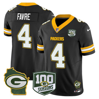 Men's Green Bay Packers 100th Season & Home Patch Vapor Limited Jersey - All Stitched