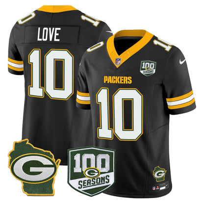 Men's Green Bay Packers 100th Season & Home Patch Vapor Limited Jersey - All Stitched