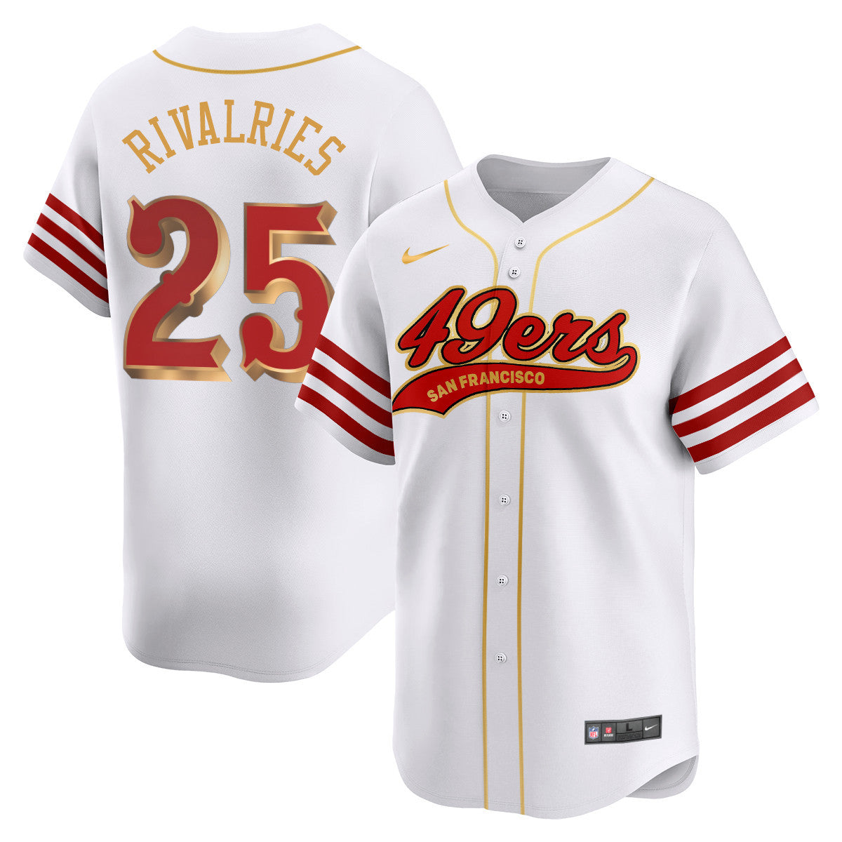 San Francisco 49ers Rivalry Series Baseball Jersey - All Stitched