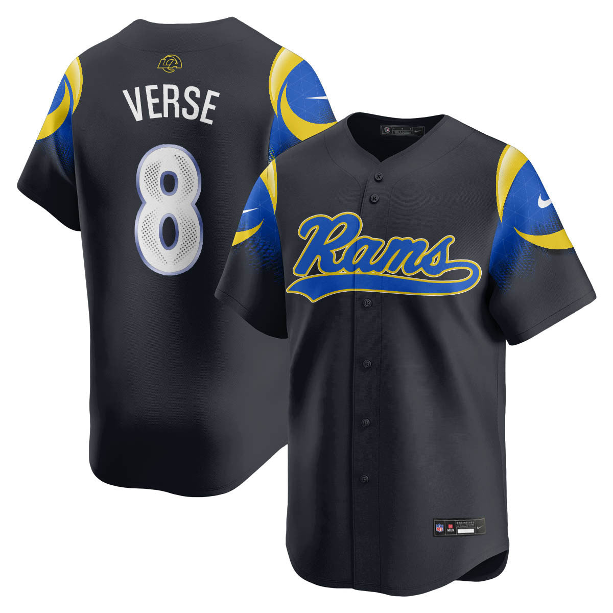 Los Angeles Rams Rivalry Series Baseball Jersey - All Stitched
