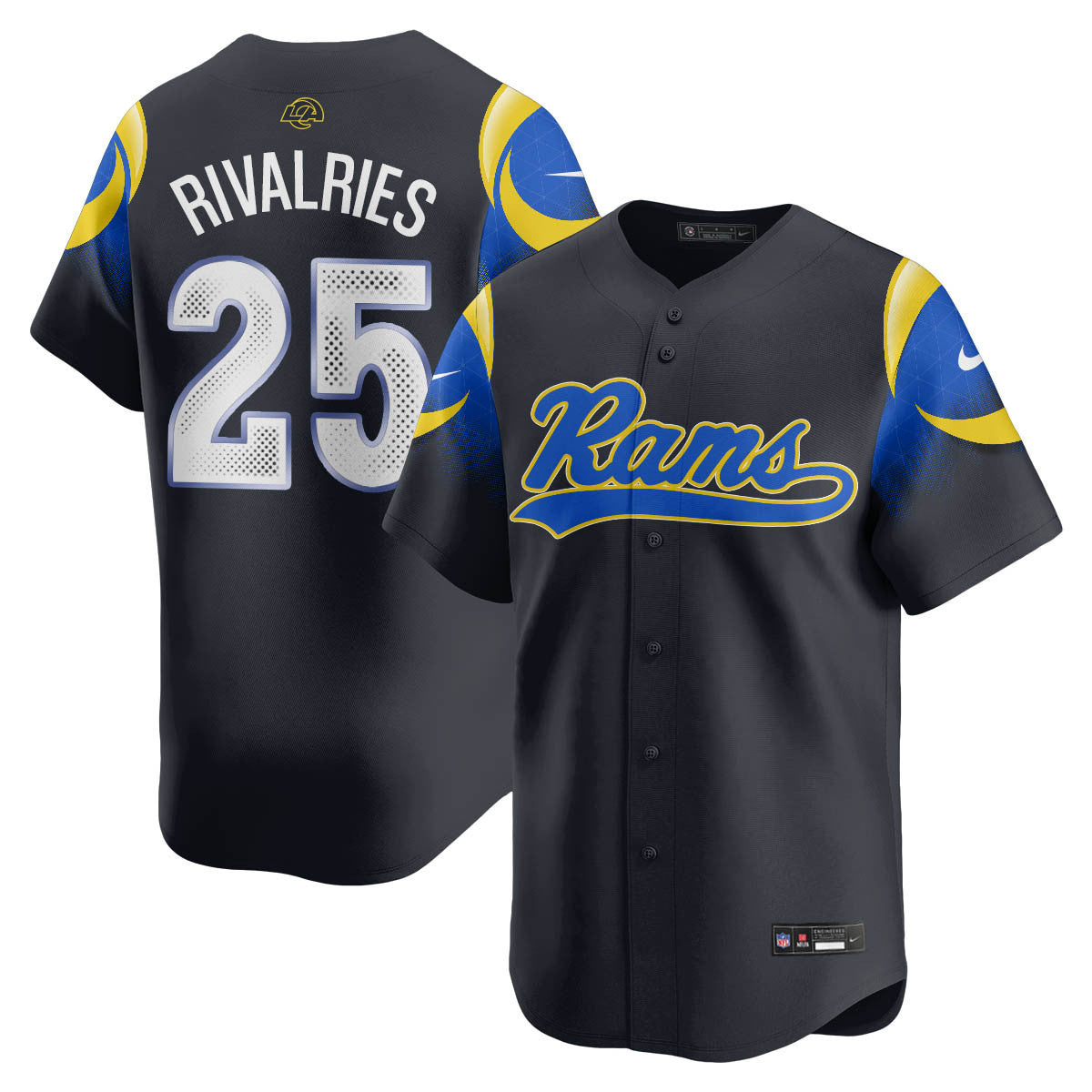 Los Angeles Rams Rivalry Series Baseball Jersey - All Stitched