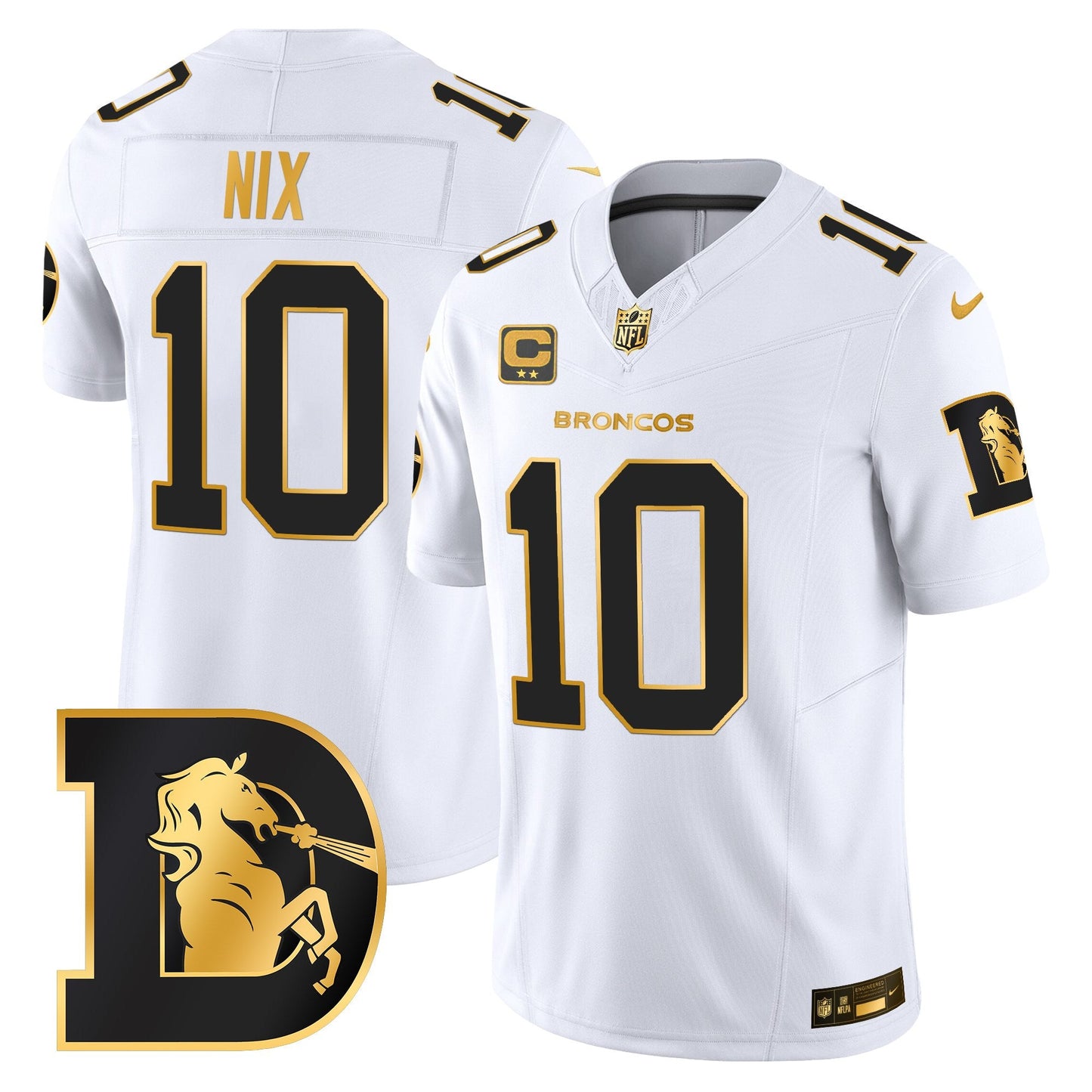 Men's Denver Broncos Throwback Gold Vapor Limited Jersey - All Stitched