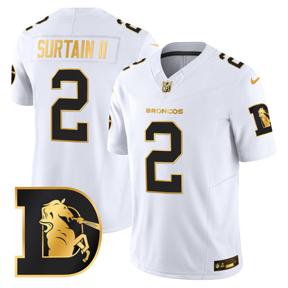 Men's Denver Broncos Throwback Gold Vapor Limited Jersey - All Stitched