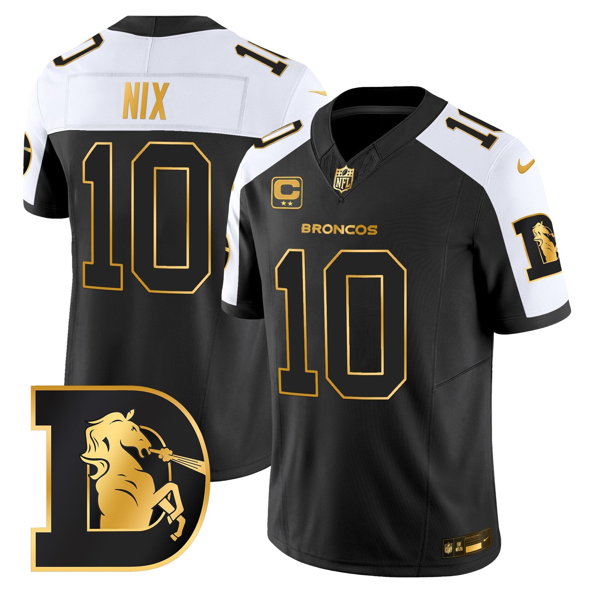 Men's Denver Broncos Throwback Gold Vapor Limited Jersey - All Stitched