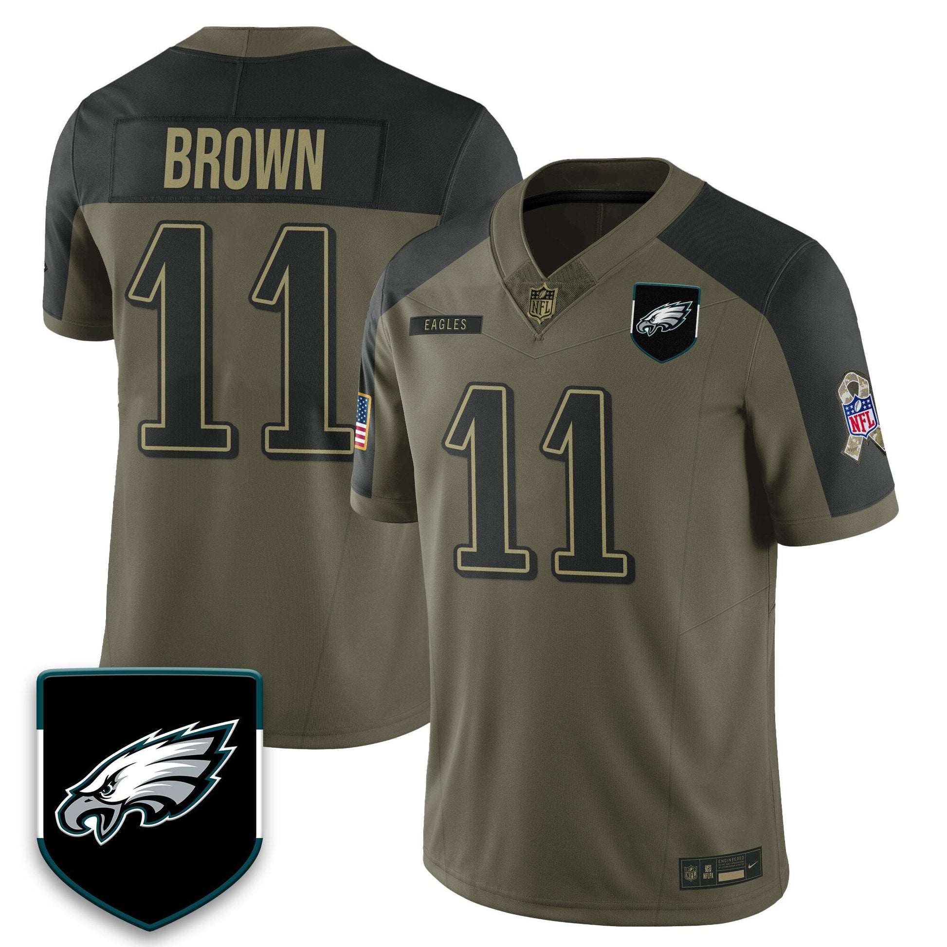 Philadelphia Eagles 2025 Salute to Service Limited Jersey - All Stitched