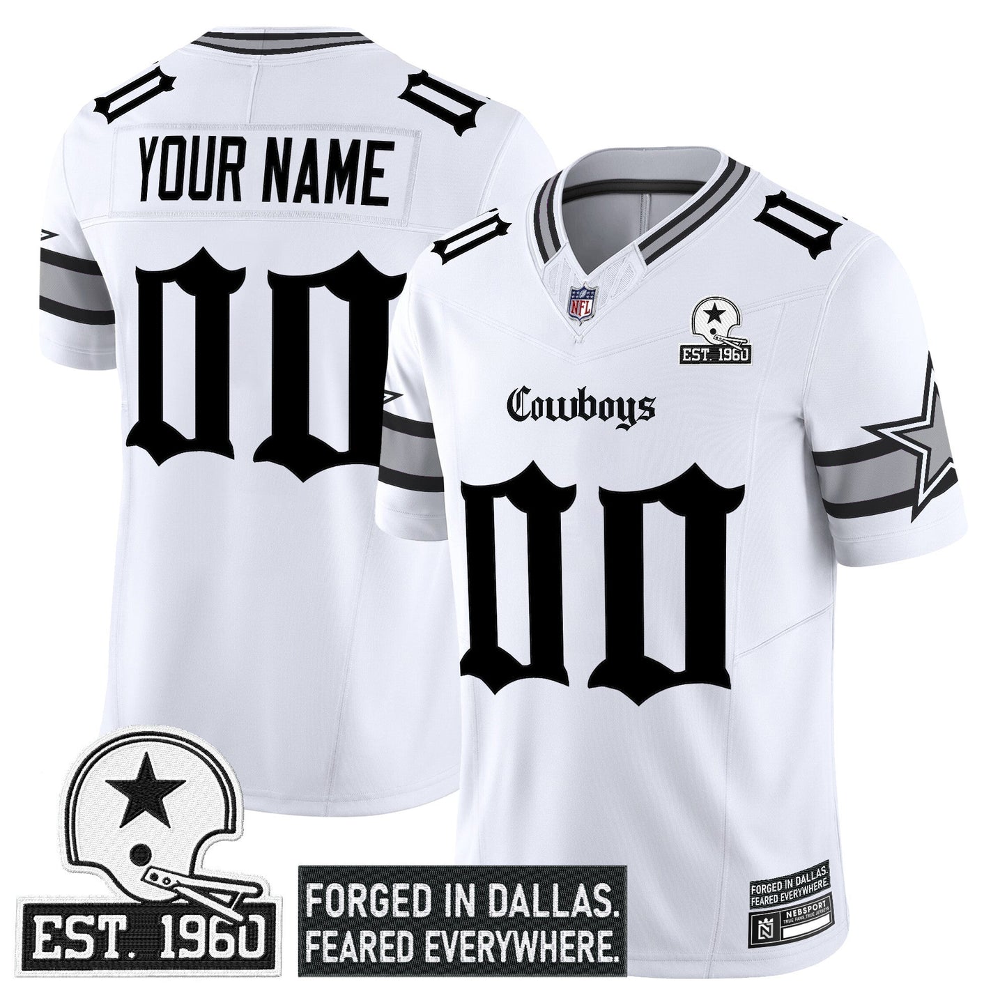 Dallas Cowboys 'Gothic Lone Star Edition' Vapor Limited Custom Jersey - All Stitched