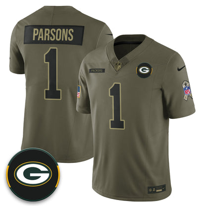 Green Bay Packers 2025 Salute to Service Limited Jersey - All Stitched