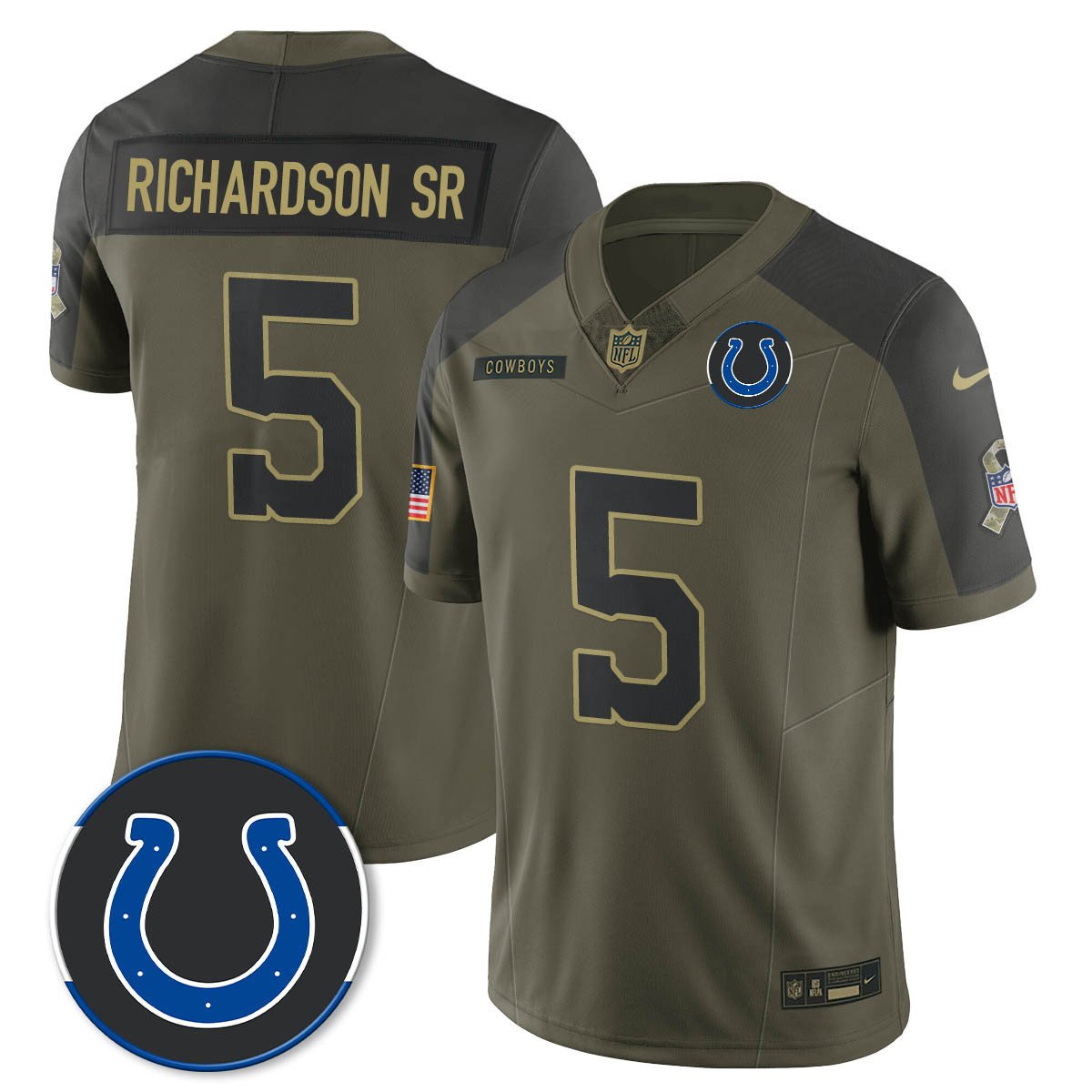 Indianapolis Colts 2025 Salute to Service Limited Jersey - All Stitched