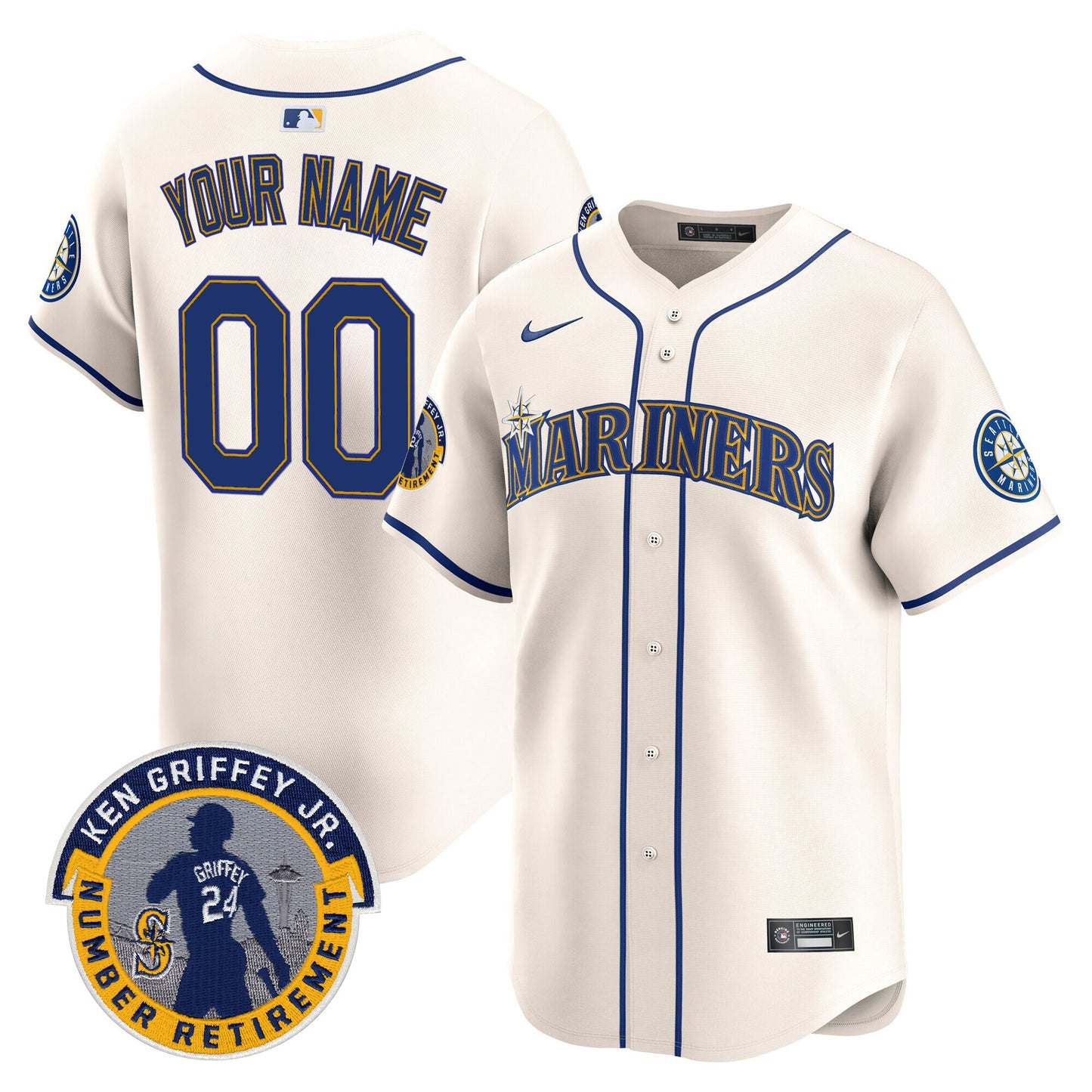 Seattle Mariners 2025 Ken Griffey Jr. Patch Vapor Premier Limited Custom Jersey - All Stitched