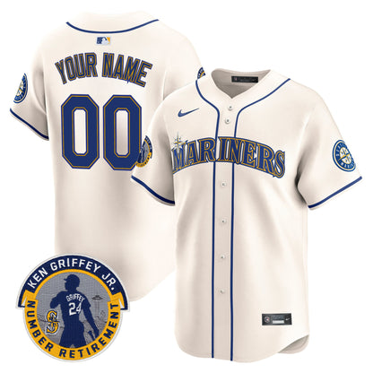 Seattle Mariners 2025 Ken Griffey Jr. Patch Vapor Premier Limited Custom Jersey - All Stitched