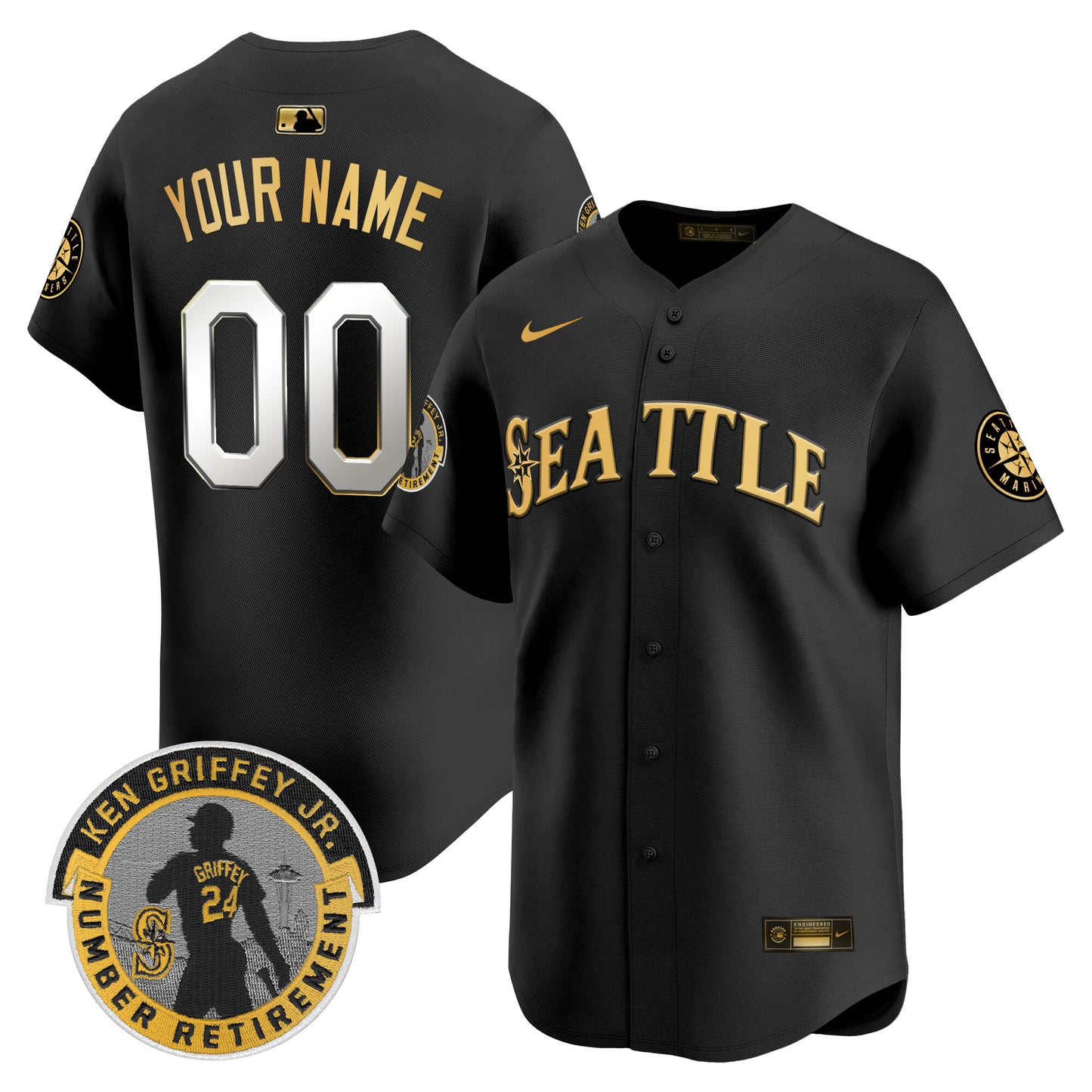 Seattle Mariners 2025 Ken Griffey Jr. Patch Vapor Premier Limited Custom Jersey - All Stitched