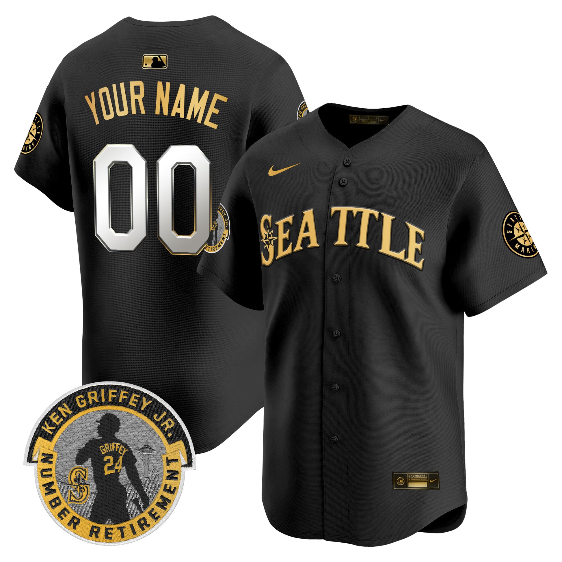 Seattle Mariners 2025 Ken Griffey Jr. Patch Vapor Premier Limited Custom Jersey - All Stitched