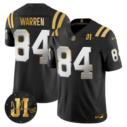 Men's Indianapolis Colts 2025 Jim Irsay Patch Gold Vapor Limited Jersey - All Stitched