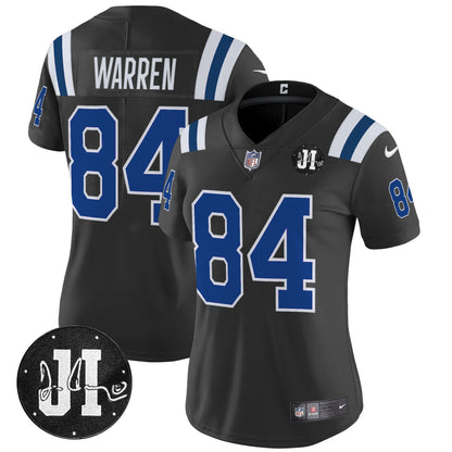 Women's Indianapolis Colts 2025 Jim Irsay Patch Vapor Limited Jersey - All Stitched