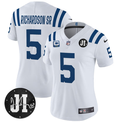 Women's Indianapolis Colts 2025 Jim Irsay Patch Vapor Limited Jersey - All Stitched