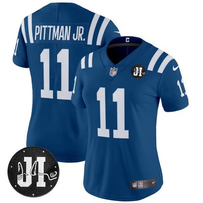 Women's Indianapolis Colts 2025 Jim Irsay Patch Vapor Limited Jersey - All Stitched