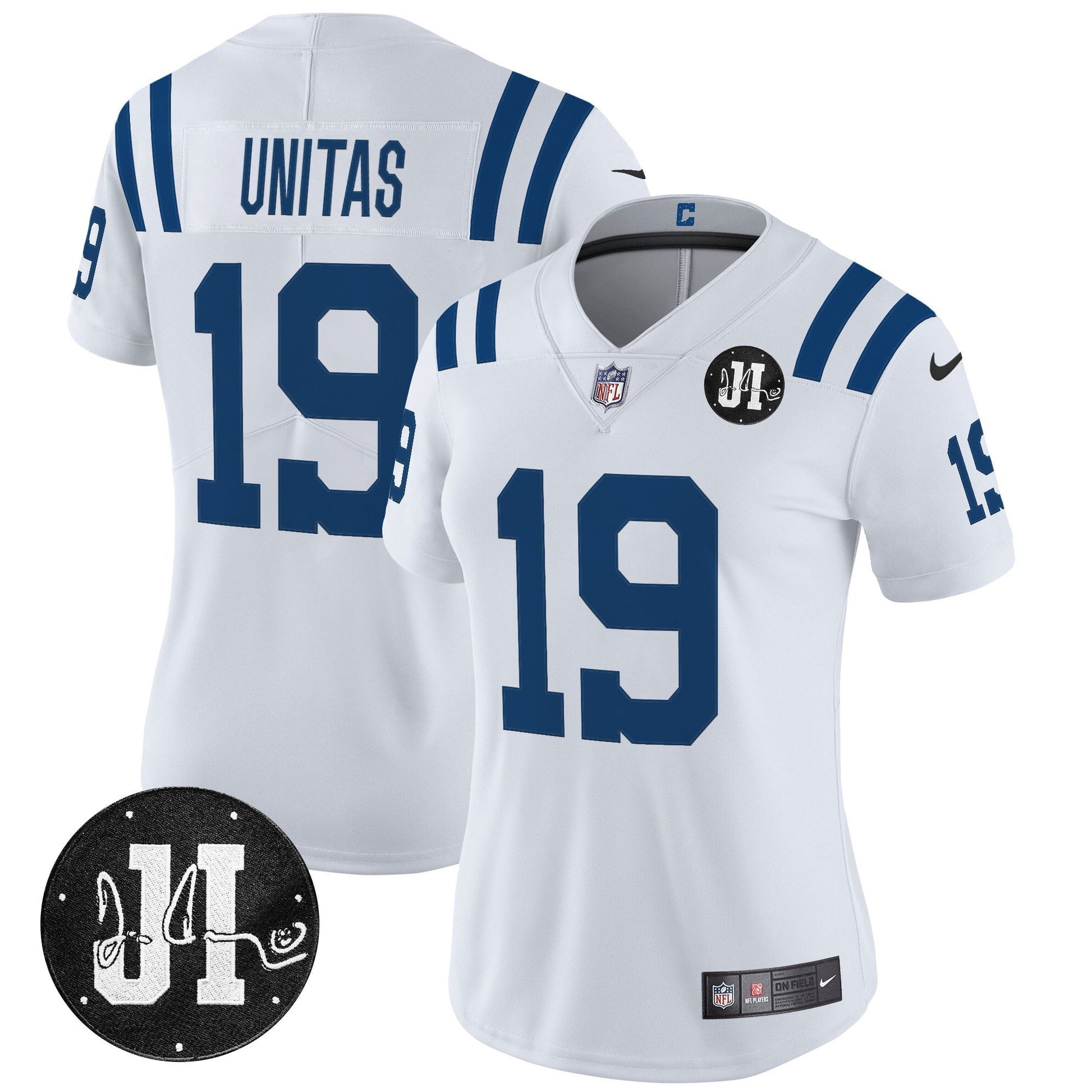 Women's Indianapolis Colts 2025 Jim Irsay Patch Vapor Limited Jersey - All Stitched