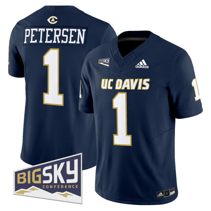 Men's UC Davis Aggies 2025 'Lake Tahoe Patch' Vapor Limited Jersey - All Stitched