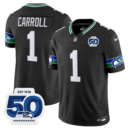 Men's Seattle Seahawks Throwback Vapor Limited Jersey - 50th Anniversary Patch - All Stitched