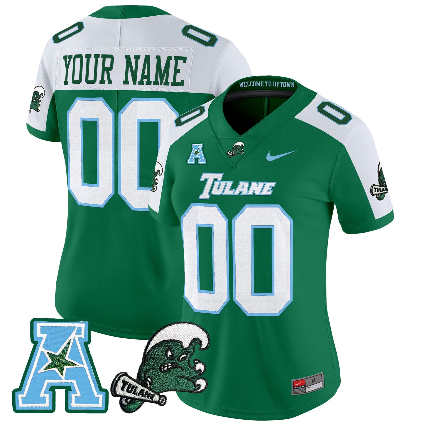 Tulane Green Wave 2025 Vapor Limited Custom Jersey - All Stitched