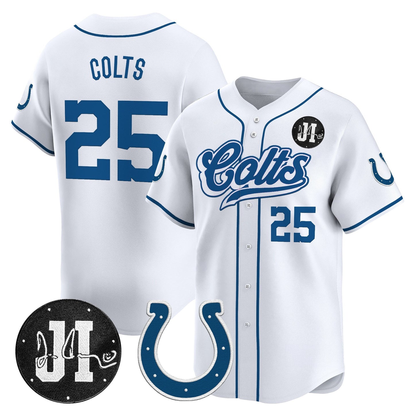 Men's Indianapolis Colts 2025 Jim Irsay Patch Vapor Baseball Jersey - All Stitched