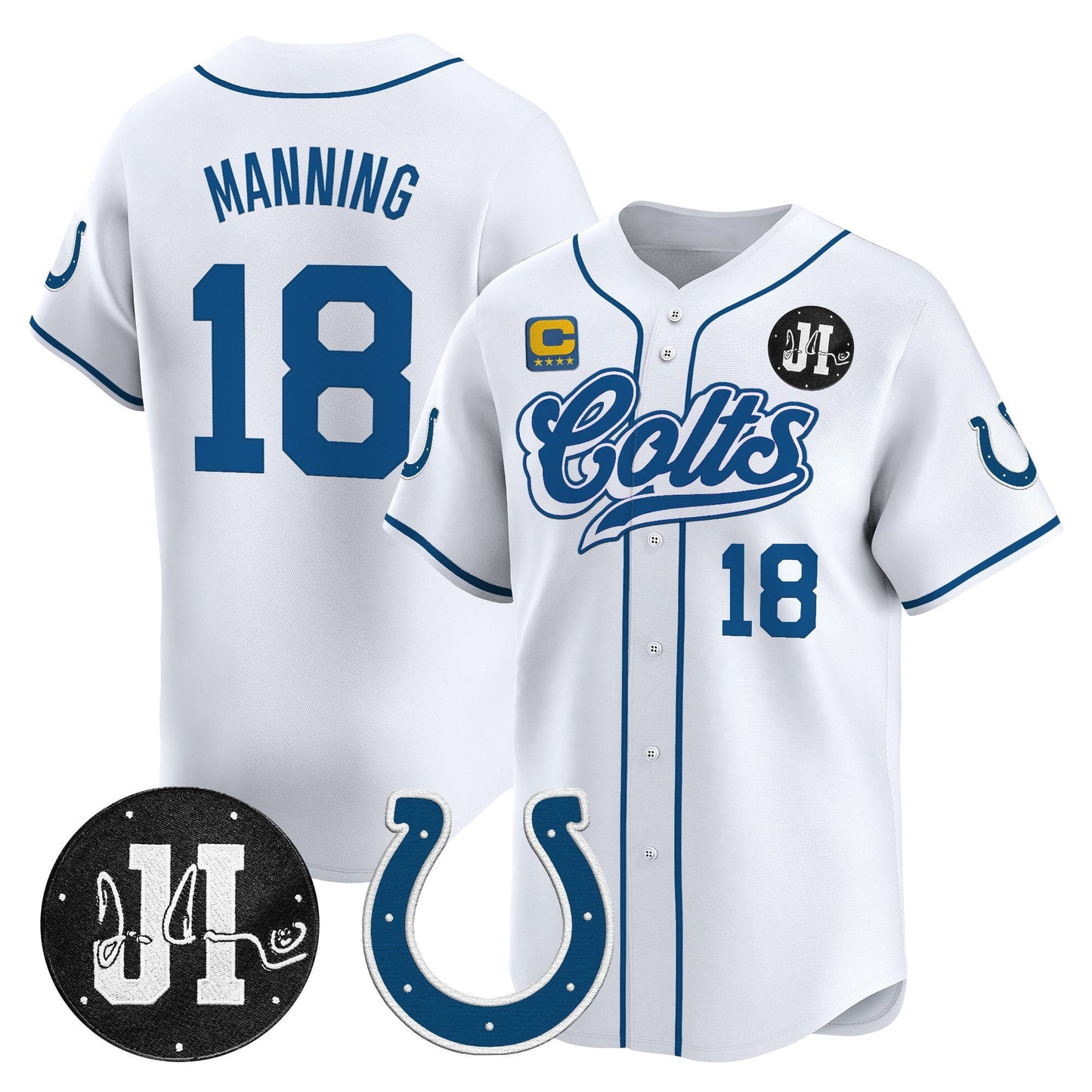 Men's Indianapolis Colts 2025 Jim Irsay Patch Vapor Baseball Jersey - All Stitched