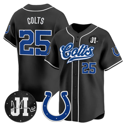 Men's Indianapolis Colts 2025 Jim Irsay Patch Vapor Baseball Jersey - All Stitched