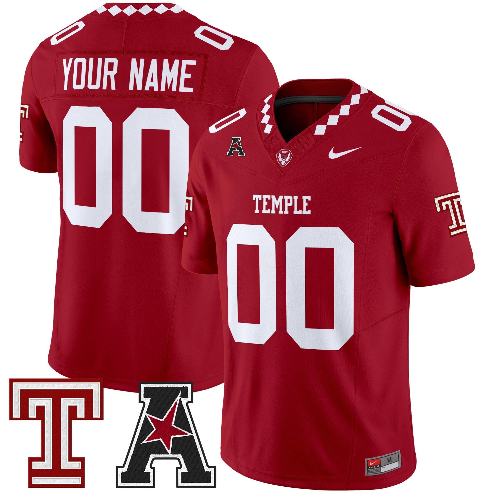 Temple Owls 2025 Vapor Limited Custom Jersey - All Stitched