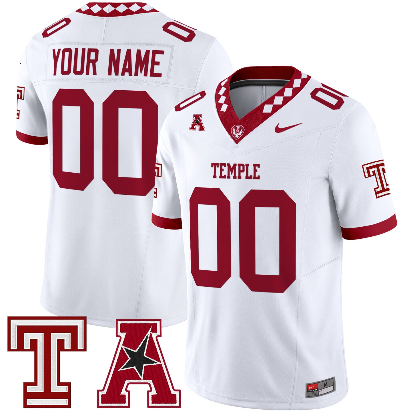 Temple Owls 2025 Vapor Limited Custom Jersey - All Stitched
