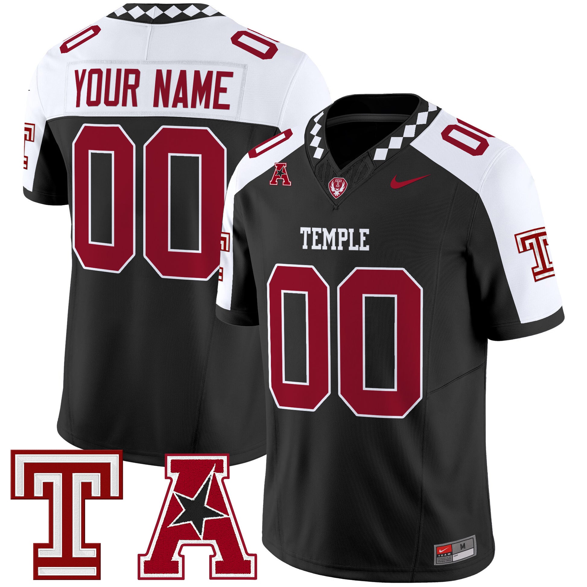 Temple Owls 2025 Vapor Limited Custom Jersey - All Stitched