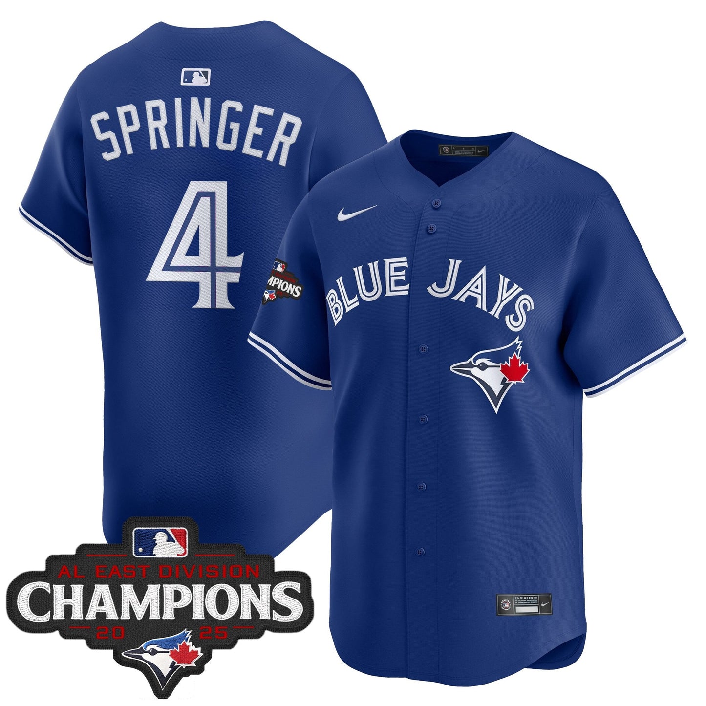Men's Toronto Blue Jays 2025 AL East Division Champions Vapor Premier Limited Jersey - All Stitched