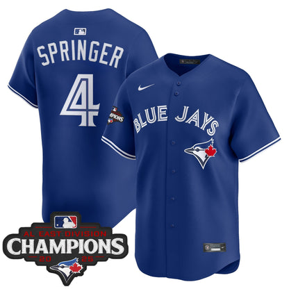 Men's Toronto Blue Jays 2025 AL East Division Champions Vapor Premier Limited Jersey - All Stitched