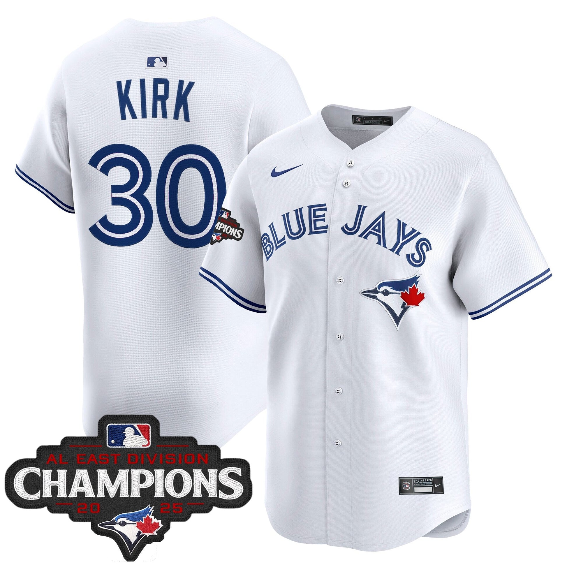 Men's Toronto Blue Jays 2025 AL East Division Champions Vapor Premier Limited Jersey - All Stitched