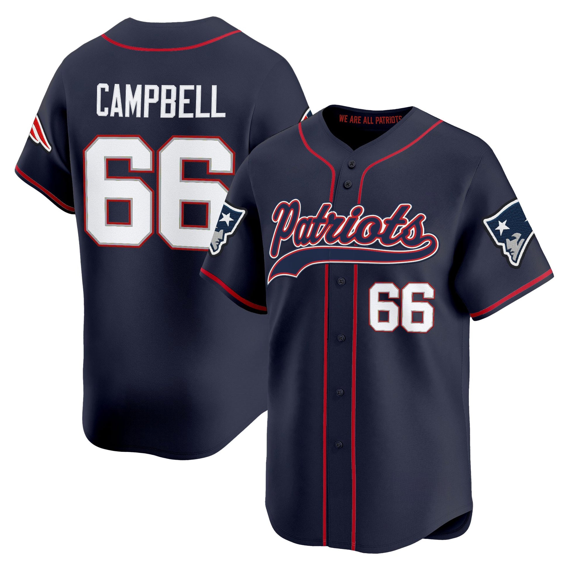 Men's New England Patriots 2025 Vapor Baseball Jersey - All Stitched