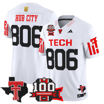 Men's Texas Tech Red Raiders 2025 Vapor Limited Jersey - 100th Anniversary & Texas Patch - All Stitched