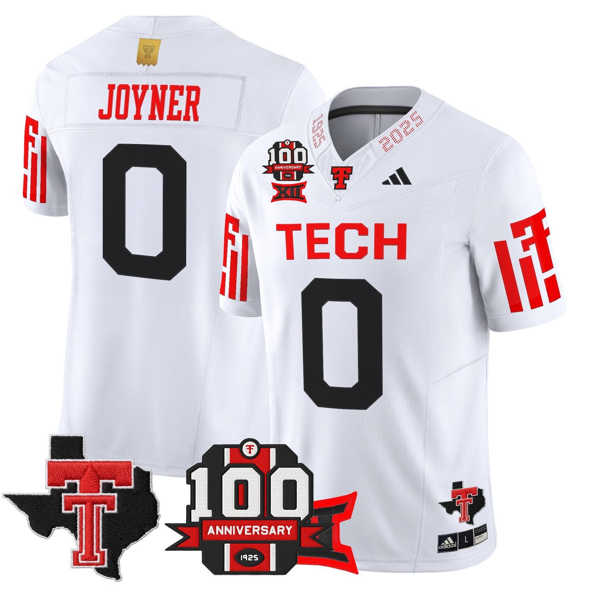 Men's Texas Tech Red Raiders 2025 Vapor Limited Jersey - 100th Anniversary & Texas Patch - All Stitched
