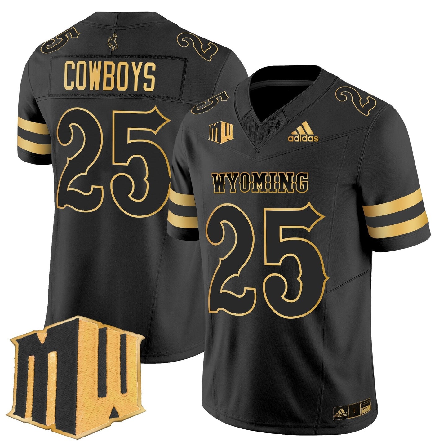 Men's Wyoming Cowboys 2025 Gold Vapor Limited Jersey - All Stitched