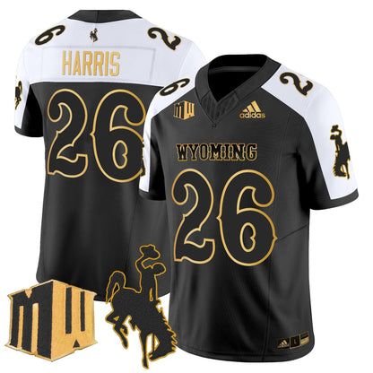 Men's Wyoming Cowboys 2025 Gold Vapor Limited Jersey - All Stitched