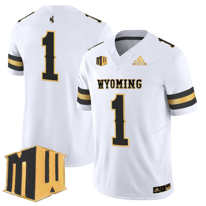 Men's Wyoming Cowboys 2025 Gold Vapor Limited Jersey - All Stitched