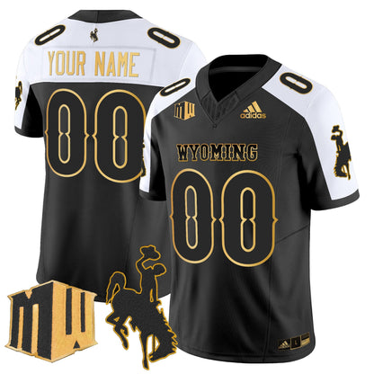 Wyoming Cowboys 2025 Gold Vapor Limited Custom Jersey - All Stitched