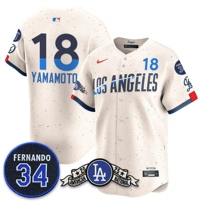 Los Angeles Dodgers 2025 National League Champions Jersey - All Stitched
