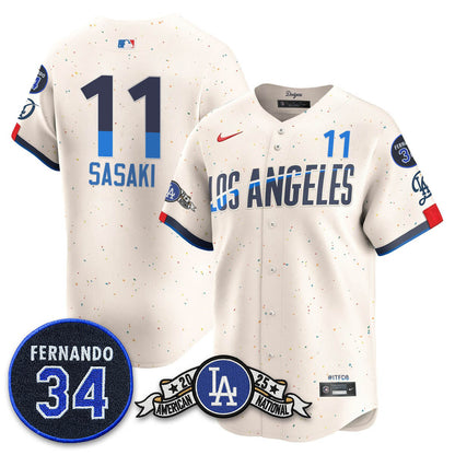 Los Angeles Dodgers 2025 National League Champions Jersey - All Stitched