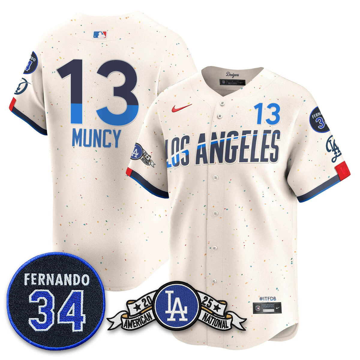 LAD 2025 National League Champions Jersey - All Stitched