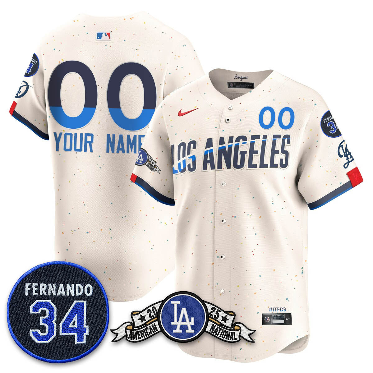 Custom Los Angeles Dodgers 2025 National League Champions Jersey - All Stitched