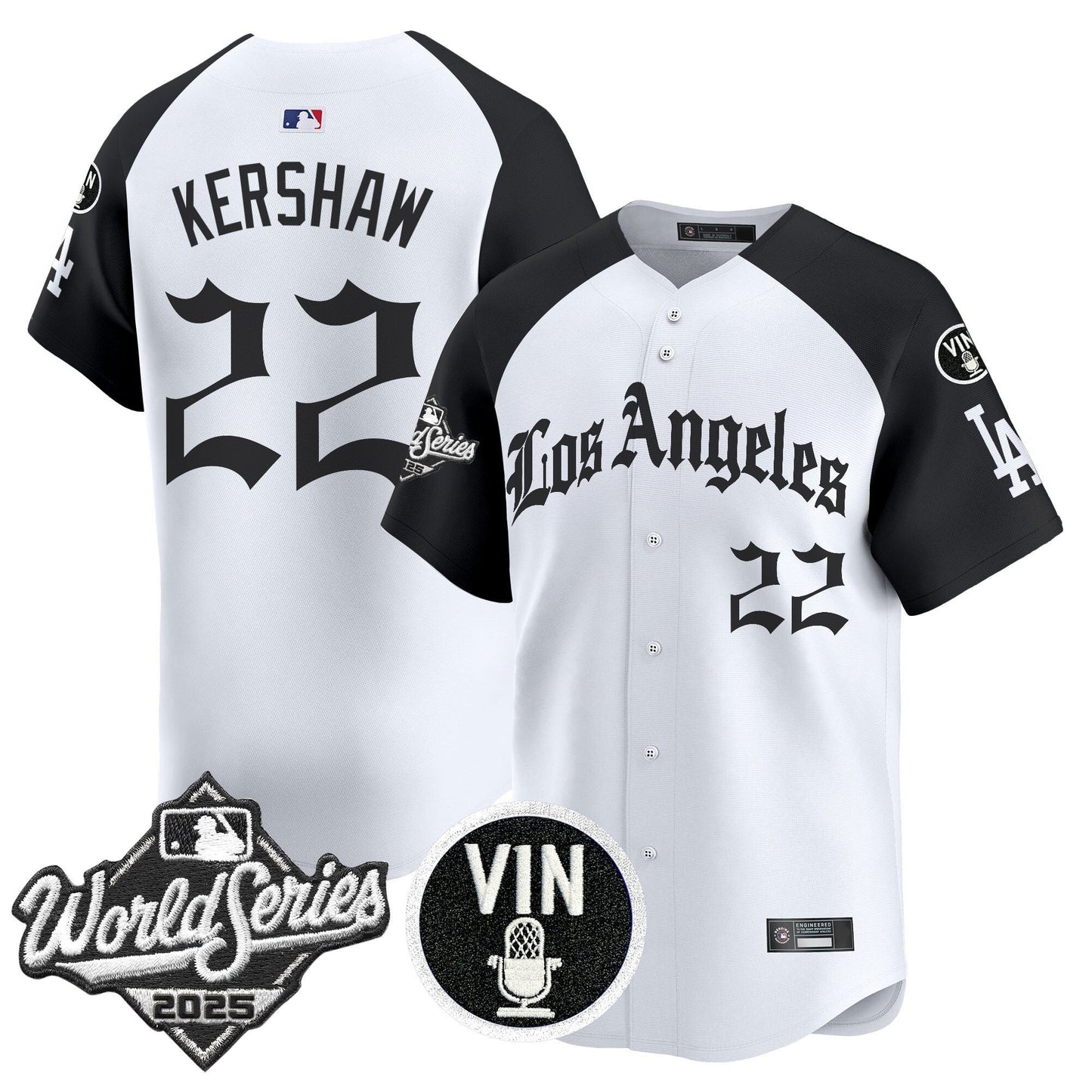 Men's Dodgers 2025 World Series Vapor Premier Limited Jersey - LA Gothic Edition - All Stitched